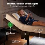 Tami Tami T600 Adjustable Bed Frame Twin XL Size with Remote & Massage - Syncable Electric Beds Bases, Zero Gravity, USB, Side Pocket, Nightlight, Quiet Motor, 5 Min Easy Assembly