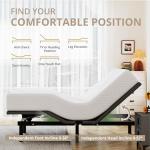 Dyonery Twin XL Adjustable Bed Base Frame with Wireless Remote + 10 Inch Twin XL Green Tea Gel Memory Foam Mattress Bed in a Box, Head and Foot Incline, Zero Gravity, Fiberglass Free, 80" x 38"