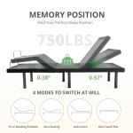 Emerspring Twin XL Adjustable Bed Base Frame and 10 inch Green Tea Memory Foam Mattress, Electric Bed Base w/Wireless Remote, Zero Gravity, Head & Foot Incline, Anti-Snore,Memory Pre-Sets