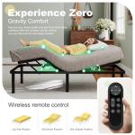 Hanherry Adjustable Bed Frame Twin XL Size, Zero Gravity Anti-Snore Ergonomic Electric Base with Wireless Remote, Nightlight, Quick Assembly，Adjustable Height, 2 USB Ports