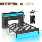 Rolanstar Full Size Bed Frame with Storage & LEDs