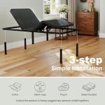 Hanherry Adjustable Bed Frame Twin XL Size, Zero Gravity Anti-Snore Ergonomic Electric Base with Wireless Remote, Nightlight, Quick Assembly，Adjustable Height, 2 USB Ports
