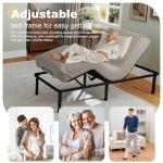 Hanherry Adjustable Bed Frame Twin XL Size, Zero Gravity Anti-Snore Ergonomic Electric Base with Wireless Remote, Nightlight, Quick Assembly，Adjustable Height, 2 USB Ports