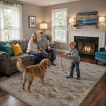 Fluffy Rug Shaggy Area Rug, Beige 2x4 Area Rugs for Bedroom, Small Bedside Rug, Soft Fluffy Shaggy Entryway Throw Rugs for Living Room Bedroom Kids Room Home Decor