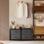 Sweetcrispy Grey Nightstand with 2 Storage Drawers