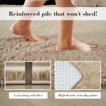 Fluffy Rug Shaggy Area Rug, Beige 2x4 Area Rugs for Bedroom, Small Bedside Rug, Soft Fluffy Shaggy Entryway Throw Rugs for Living Room Bedroom Kids Room Home Decor