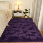 Softlife Rugs for Bedroom 4x5.3 Feet Purple Area Rug for Living Room Super Soft Shaggy Rugs for Dorm Fluffy Fuzzy Carpets Long Plush Bedside Rug Nursery Girls Boys Kids Room Home Christmas Decoration