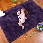 Softlife Rugs for Bedroom 4x5.3 Feet Purple Area Rug for Living Room Super Soft Shaggy Rugs for Dorm Fluffy Fuzzy Carpets Long Plush Bedside Rug Nursery Girls Boys Kids Room Home Christmas Decoration