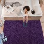 Softlife Rugs for Bedroom 4x5.3 Feet Purple Area Rug for Living Room Super Soft Shaggy Rugs for Dorm Fluffy Fuzzy Carpets Long Plush Bedside Rug Nursery Girls Boys Kids Room Home Christmas Decoration