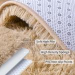 Ailyei Soft Runner Rugs for Bedroom Hallways, 2x6 Beige Fluffy Shag Throw Area Rug Non Slip for Bedside Dorm, Long Shaggy Furry Carpet for Nursery Living Room