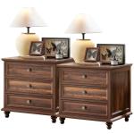 Farmhouse Night Stand Set of 2 with Drawers