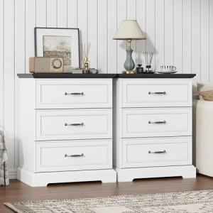 Rustic Nightstand Set of 2 with Drawers