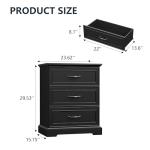 Set of 2 Rustic Nightstands with 3 Drawers