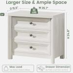 White Nightstand Set of 2 with 3 Drawers