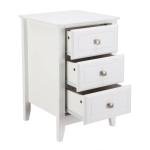 Modern White Nightstands with 3 Drawers - Set of 2