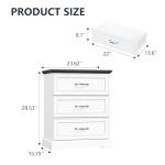 Rustic 3-Drawer Nightstand with Metal Handles