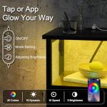 Black Nightstand with Charging Station and Drawer