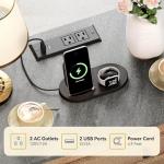 Rustic Nightstand Set with Charging Station - 2 Pieces