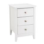 Modern White Nightstands with 3 Drawers - Set of 2