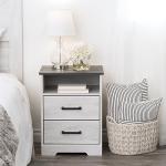 Rustic Ridge Nightstand with 2 Drawers and Cubby