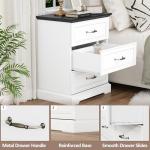 Rustic 3-Drawer Nightstand with Metal Handles