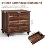 Farmhouse Night Stand Set of 2 with Drawers