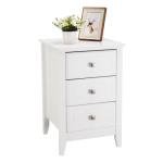 Modern White Nightstands with 3 Drawers - Set of 2