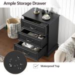 Set of 2 Rustic Nightstands with 3 Drawers