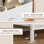 Somdot Nightstand with 2 Drawers and Fabric Bins