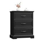 Set of 2 Rustic Nightstands with 3 Drawers
