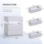 Modern White LED Nightstand Set of 2