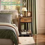 Rustic Brown Nightstands Set of 2 with Drawers