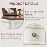 Farmhouse Night Stand with 3 Drawers, White