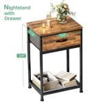 Rustic Brown Nightstands Set of 2 with Drawers