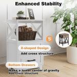 White Nightstand Set of 2 with Storage Drawers