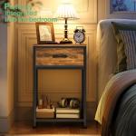 Rustic Brown Nightstands Set of 2 with Drawers