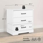 Rustic Farmhouse Nightstand with 3 Drawers