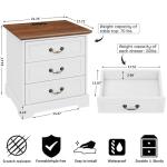 Farmhouse Nightstand Set of 2 with Charging Station