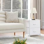 Somdot Nightstand with 2 Drawers and Fabric Bins