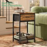Rustic Brown Nightstands Set of 2 with Drawers