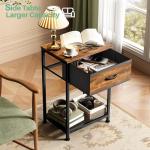 Rustic Brown Nightstands Set of 2 with Drawers