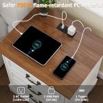 Farmhouse Nightstand Set of 2 with Charging Station