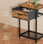 Rustic Brown Nightstands Set of 2 with Drawers