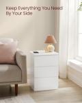VASAGLE Modern Nightstand with Charging Station