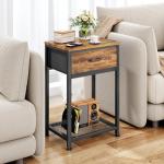 Rustic Brown Nightstands Set of 2 with Drawers