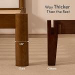 Elegant Walnut Queen Bed Frame with Storage