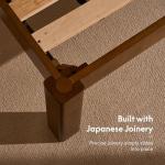 Solid Rubberwood Queen Bed Frame with Japandi Style