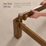 Solid Rubberwood Queen Bed Frame with Japandi Style