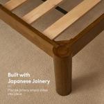 Elegant Walnut Queen Bed Frame with Storage