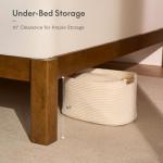 Solid Rubberwood Queen Bed Frame with Japandi Style